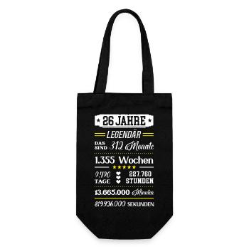 26 Geburtstag 26er Geb 26th Birthday 26. Jahre Alt - Geschenkbeutel für Flaschen - Schwarz - Vorne