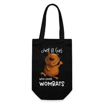 Just A Girl Who Loves Wombats Wombat - Geschenkbeutel für Flaschen - Schwarz - Vorne