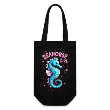 Seahorse Girl - Geschenkbeutel für Flaschen - Schwarz - Vorne