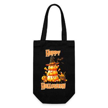 Halloween – Pyramide de bonbons Happy Halloween - Sac à bouteille - noir - Devant