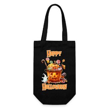 Halloween – Happy Halloween Pumpkin with Candy - Gift Bag for Bottles - black - Front