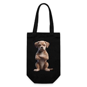 Hund grimmig 3 - Geschenkbeutel für Flaschen - Schwarz - Vorne