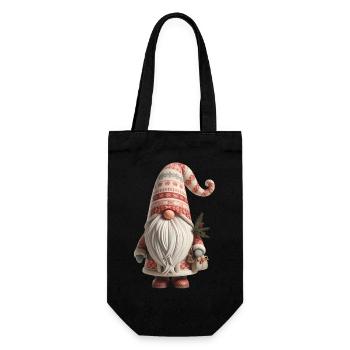 Weihnachtswichtel 1 - Geschenkbeutel für Flaschen - Schwarz - Vorne