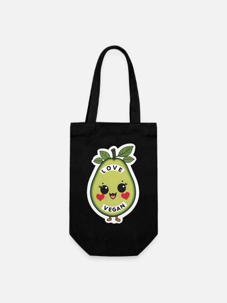Love Vegan - Geschenkbeutel für Flaschen - Schwarz