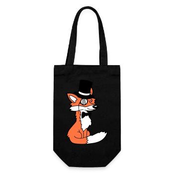 Fox Red Fox Sir Mr. Top Hat Monocle Glasses - Gift Bag for Bottles - black - Front