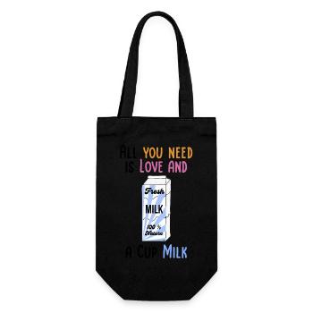 We need Love and Milk Comicstyle 2 - Geschenkbeutel für Flaschen - Schwarz - Vorne