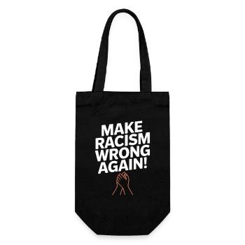 Make Racism Wrong Again – a strong statement - Gift Bag for Bottles - black - Front
