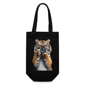 Tiger - Geschenkbeutel für Flaschen - Schwarz - Vorne