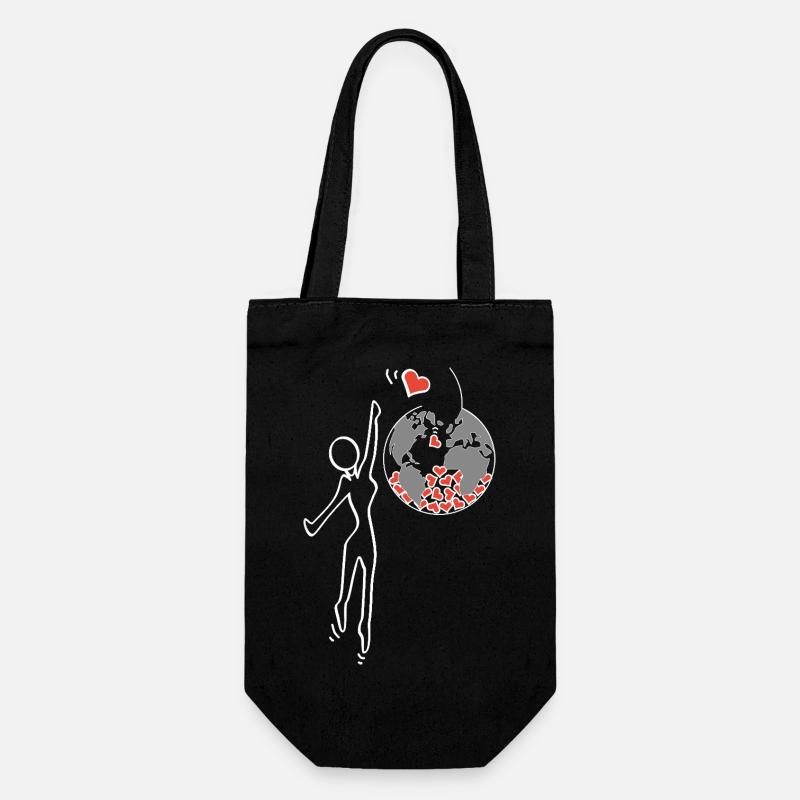 Gib Liebe - Geschenkbeutel für Flaschen - Schwarz