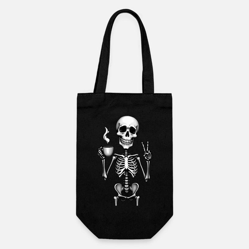 Coffee & Chill – Style squelette - Sac à bouteille - noir