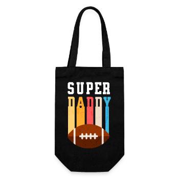 Papa Super Daddy Football Best Dad - Gift Bag for Bottles - black - Front