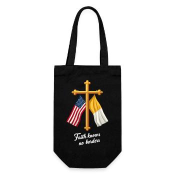 Drapeau américain et du Vatican - Sac à bouteille - noir - Devant