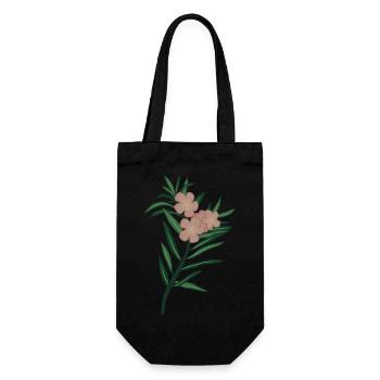 Pink Branch Oleander Flower - Gift Bag for Bottles - black - Front