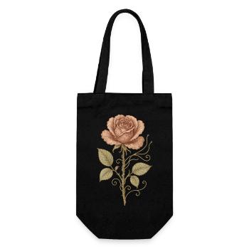 Rote Rose Vintage - Geschenkbeutel für Flaschen - Schwarz - Vorne