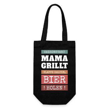 Mom at the Grill - Funny BBQ Saying - Gift Bag for Bottles - black - Front