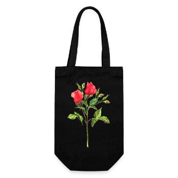 Blumen - Geschenkbeutel für Flaschen - Schwarz - Vorne