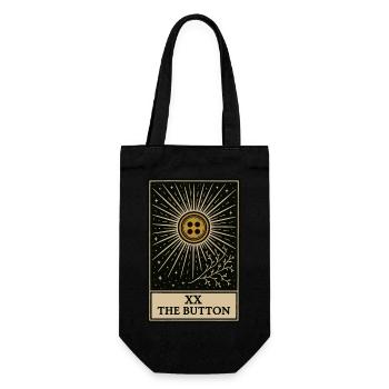 Tarot: Der heilige Knopf genäht - Geschenkbeutel für Flaschen - Schwarz - Vorne
