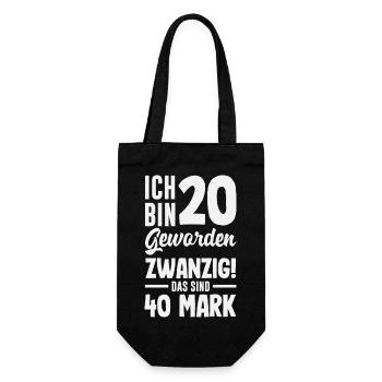 Funny 20th Birthday Gift - Gift Bag for Bottles - black - Front