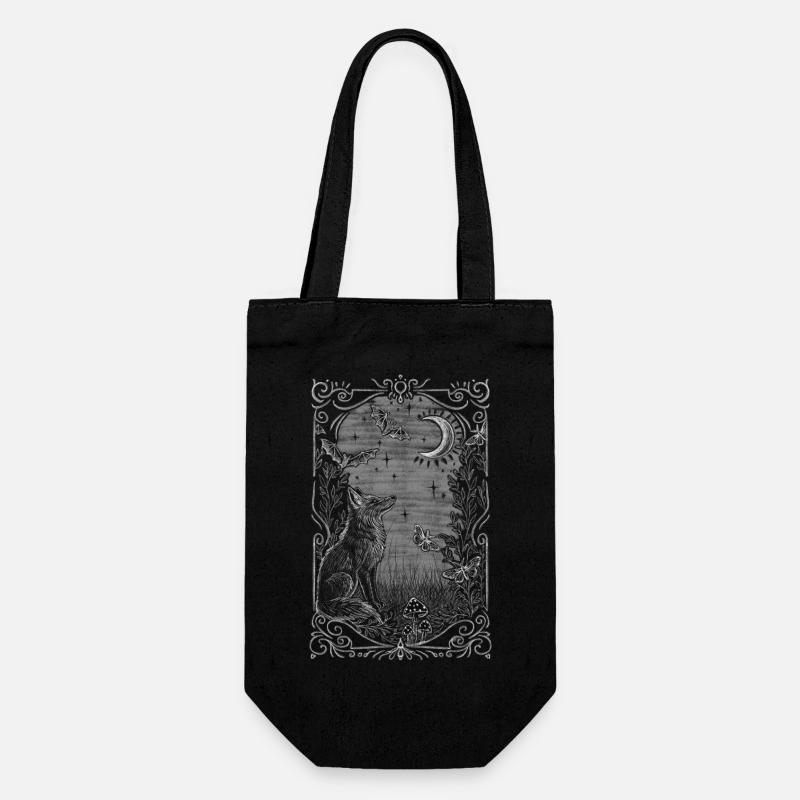mystical fox - Gift Bag for Bottles - black