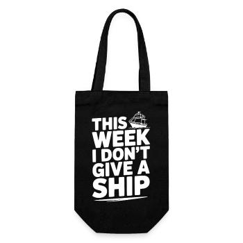 Diese Woche gebe ich kein Schiff - Geschenkbeutel für Flaschen - Schwarz - Vorne