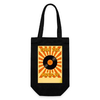 Stacked Retro Speakers Rising with Musical Energy  - Gift Bag for Bottles - black - Front