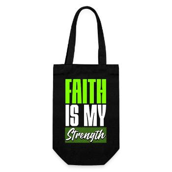 Faith is my Strength - Geschenkbeutel für Flaschen - Schwarz - Vorne