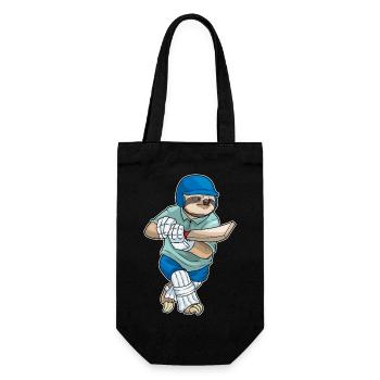 Faultier Cricket Cricketschläger Sport - Geschenkbeutel für Flaschen - Schwarz - Vorne