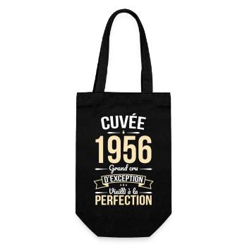 1956 – Aged to perfection - Gift Bag for Bottles - black - Front