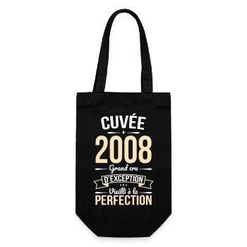2008 – Aged to perfection - Gift Bag for Bottles - black - Front