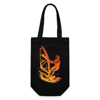 Windsurfing illustration for windsurf - Gift Bag for Bottles - black - Front