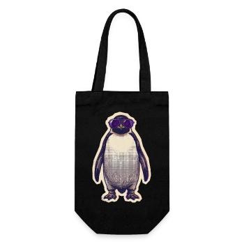 Penguin with sunglasses - Gift Bag for Bottles - black - Front