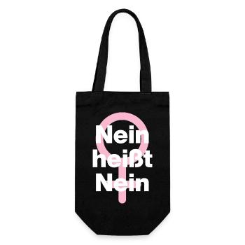 NEIN HEISST NEIN – IMMER! ♀ GIRLPOWER FEMALE POWER - Geschenkbeutel für Flaschen - Schwarz - Vorne