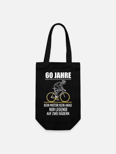 Radfahrer 60. Geburtstag Rennrad Fahrradspruch - Geschenkbeutel für Flaschen - Schwarz