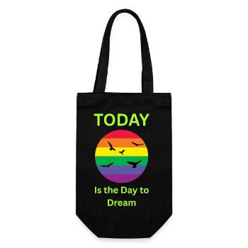 Aujourd’hui, c’est le T-shirt arc-en-ciel Jour de Rêver - Sac à bouteille - noir - Devant