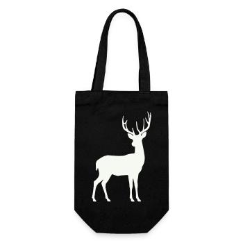 Silhouette de cerf au clair de lune - Sac à bouteille - noir - Devant