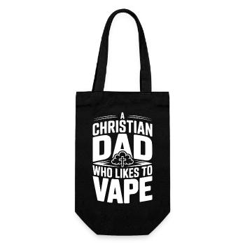 A Christian Dad Who Likes To Vape - Gift Bag for Bottles - black - Front