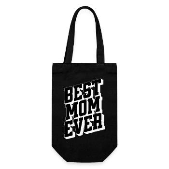 Meilleure Maman Typographie 3D Audacieuse de tous les temps - Sac à bouteille - noir - Devant