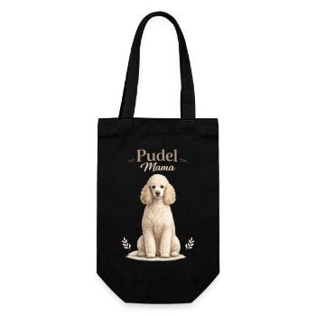 Pudel Mama – Geschenk für Pudel Liebhaberinnen - Geschenkbeutel für Flaschen - Schwarz - Vorne