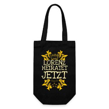 Heirat Lorenz - Geschenkbeutel für Flaschen - Schwarz - Vorne