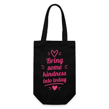 Bring some kindness into today - Geschenkbeutel für Flaschen - Schwarz - Vorne
