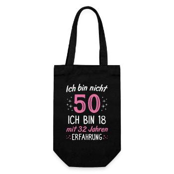 50. Geburtstag Lustig 50 Jahre Geburtstagsgeschenk - Geschenkbeutel für Flaschen - Schwarz - Vorne