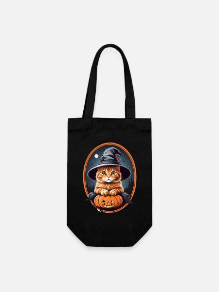 Halloween Katze - Geschenkbeutel für Flaschen - Schwarz