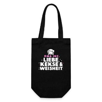 Oma Kekse Weisheit Liebe Herz Wärme Erinnerung - Geschenkbeutel für Flaschen - Schwarz - Vorne