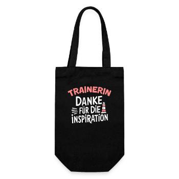 Trainerin Danke Coach Fitness Training Fussball - Geschenkbeutel für Flaschen - Schwarz - Vorne