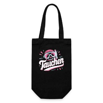 Tauch-Mädchen Meer Abenteuer Geschenkidee - Geschenkbeutel für Flaschen - Schwarz - Vorne