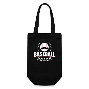 Baseball-Mustache-Coach - Geschenkbeutel für Flaschen - Schwarz - Vorne