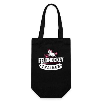 Feldhockey-Einhorn-Trainer Shirt Coach Team - Geschenkbeutel für Flaschen - Schwarz - Vorne