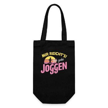 Mir reicht's Joggen! Laufshirt Fitness Motivation - Geschenkbeutel für Flaschen - Schwarz - Vorne