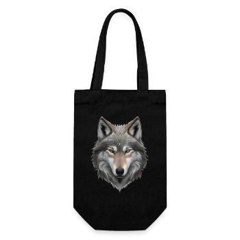 Wolfskopf - Geschenkbeutel für Flaschen - Schwarz - Vorne