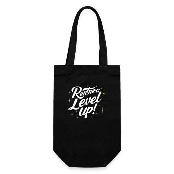 Rentner Level Up Ruhestand Abschiedsgeschenk - Geschenkbeutel für Flaschen - Schwarz - Vorne